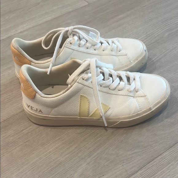 Veja White and Yellow Women's Sneakers - Picture 5 of 5